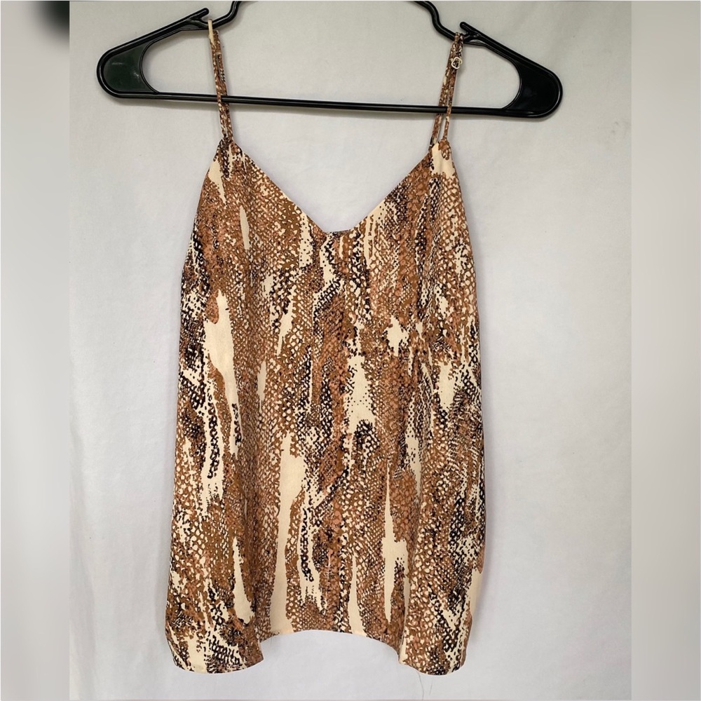 Snake print tank top with adjustable straps size small